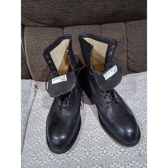 Nos Biltrite 1991 Ansi Army Black Military Steel Toe Cap Boots Motorcycle